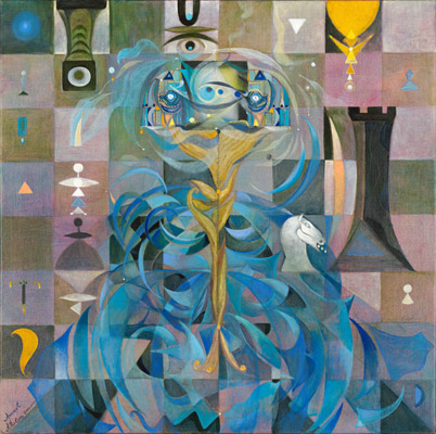 The painting -Chess I- (2002) by Annael (Anelia Pavlova), artist, after the (classical) music of Weinberg