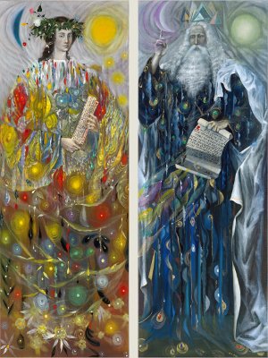 The painting -Disputa (diptych)- (2007) by Annael (Anelia Pavlova), artist, after the (classical) music of Hindemith