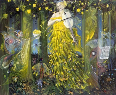 The painting -Queen of quinces- (2007) by Annael (Anelia Pavlova), artist, after the (classical) music of MaxReger