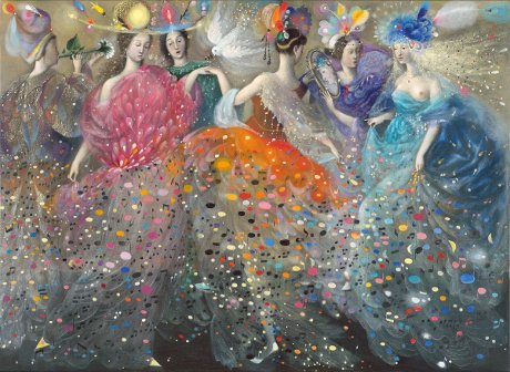 The painting -Dance of the Muses- (2009) by Annael (Anelia Pavlova), artist, after the (classical) music of Haydn