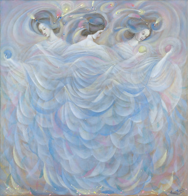 The painting -Dancing in blue- (2011) by Annael (Anelia Pavlova), artist, after the (classical) music of Spohr