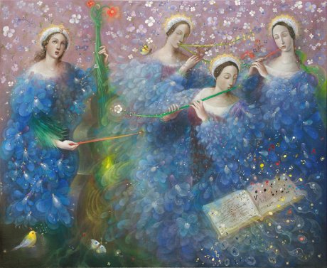 The painting -Song of the Goddess Natura- (2013) by Annael (Anelia Pavlova), artist, after the (classical) music of MaxReger
