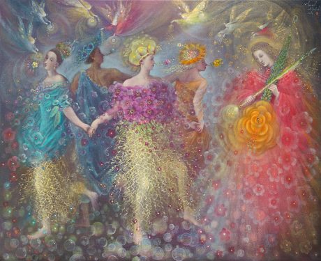 The painting -Dancing to the Music of Time- (2017) by Annael (Anelia Pavlova), artist, after the (classical) music of IgnazMayr