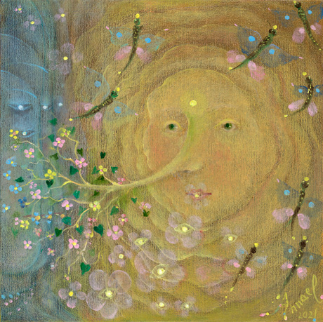 The painting -Blossoming-of-the-Earth- (2021) by Annael (Anelia Pavlova), artist, after the (classical) music of Brahms