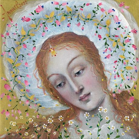 The painting -Virgo Prudentissima- (2022) by Annael (Anelia Pavlova), artist, after the (classical) music of Leonin