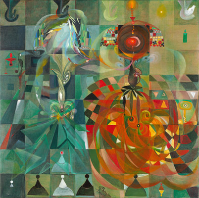 The painting -Chess II- (2002) by Annael (Anelia Pavlova), artist, after the (classical) music of Faure