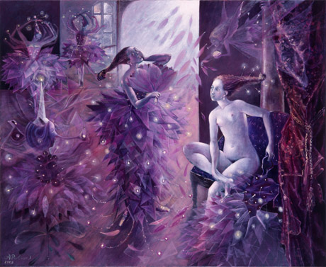 The painting -Amethysts I- (2003) by Annael (Anelia Pavlova), artist, after the (classical) music of MaxReger