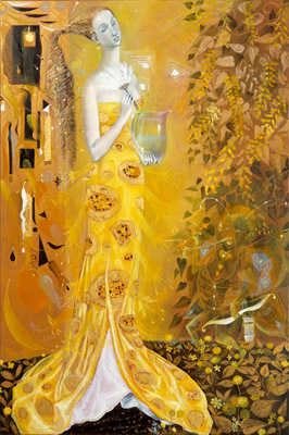 The painting -Golden Venus- (2004) by Annael (Anelia Pavlova), artist, after the (classical) music of Hindemith