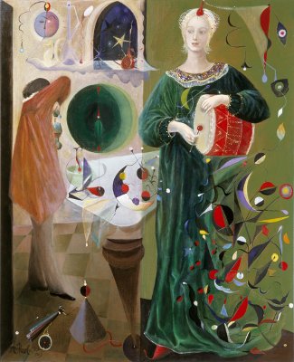 The painting -The Alchemist- (2005) by Annael (Anelia Pavlova), artist, after the (classical) music of Prokofiev