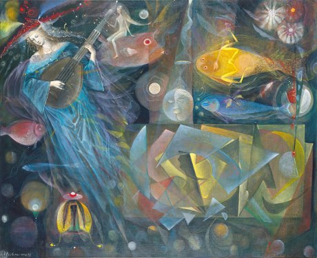 The painting -Aquarium- (2008) by Annael (Anelia Pavlova), artist, after the (classical) music of MaxReger