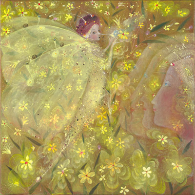 The painting -A dream of yellow flowers- (2010) by Annael (Anelia Pavlova), artist, after the (classical) music of Froberger