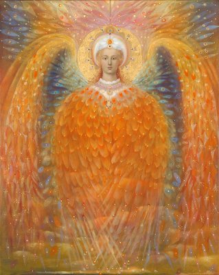 The painting -The Angel of Justice- (2010) by Annael (Anelia Pavlova), artist, after the (classical) music of Faure