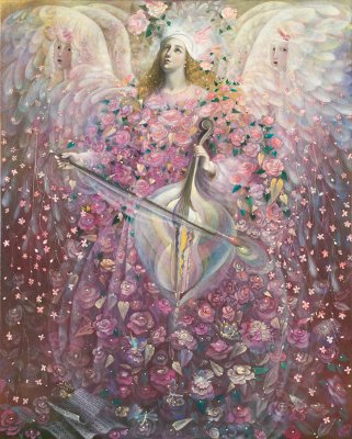 The painting -The Angel of Love- (2010) by Annael (Anelia Pavlova), artist, after the (classical) music of Shostakovich