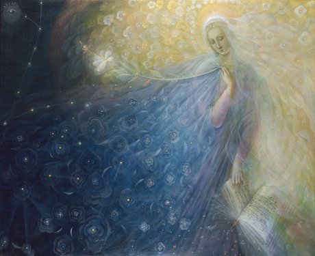 The painting -Virgin Sophia of the Night- (2012) by Annael (Anelia Pavlova), artist, after the (classical) music of Wyschnegradsky