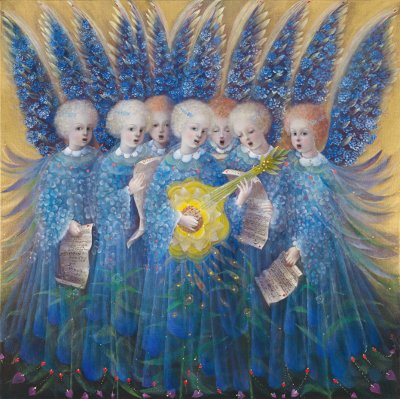 The painting -Song of Innocence- (2015) by Annael (Anelia Pavlova), artist, after the (classical) music of Buxtehude