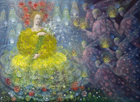 The painting -Queen of Flowers- (2018) by Annael (Anelia Pavlova), artist, after the (classical) music of Martinu