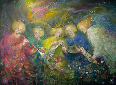The painting -The Light of Heavenly Worlds- (2019) by Annael (Anelia Pavlova), artist, after the (classical) music of Hindemith