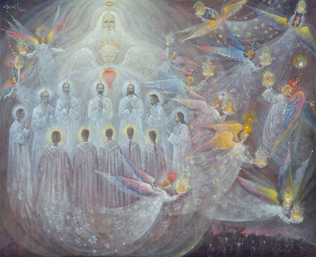 The painting -Pentecost- (2021) by Annael (Anelia Pavlova), artist, after the (classical) music of Messiaen