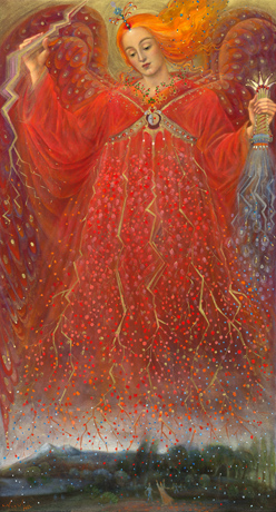 The painting -Archangel Uriel- (2022) by Annael (Anelia Pavlova), artist, after the (classical) music of Tchaikovsky