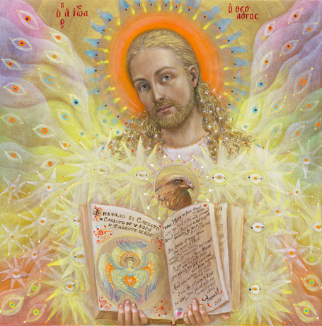The painting -St John the Evangelist- (2022) by Annael (Anelia Pavlova), artist, after the (classical) music of Rautavaara