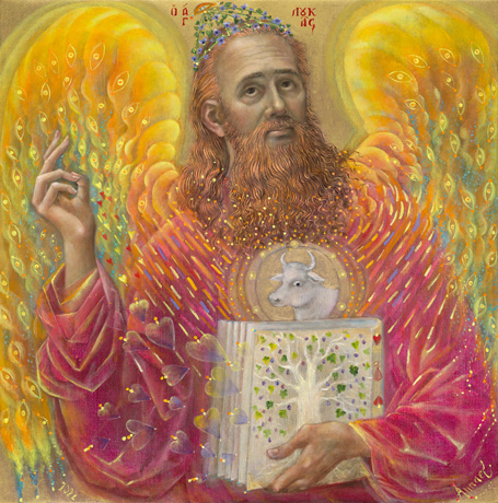 The painting -St Luke the Evangelist- (2022) by Annael (Anelia Pavlova), artist, after the (classical) music of Martinu