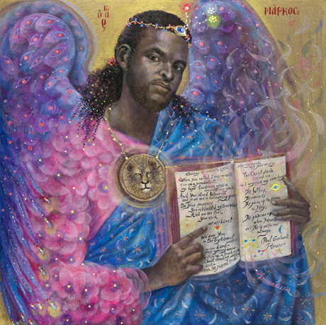 The painting -St Mark the Evangelist- (2022) by Annael (Anelia Pavlova), artist, after the (classical) music of Hindemith