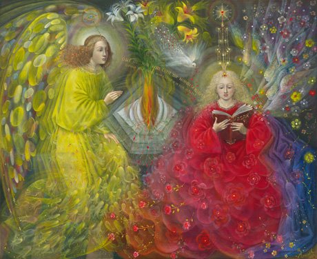 The painting -Annunciation I- (2023) by Annael (Anelia Pavlova), artist, after the (classical) music of Dupre
